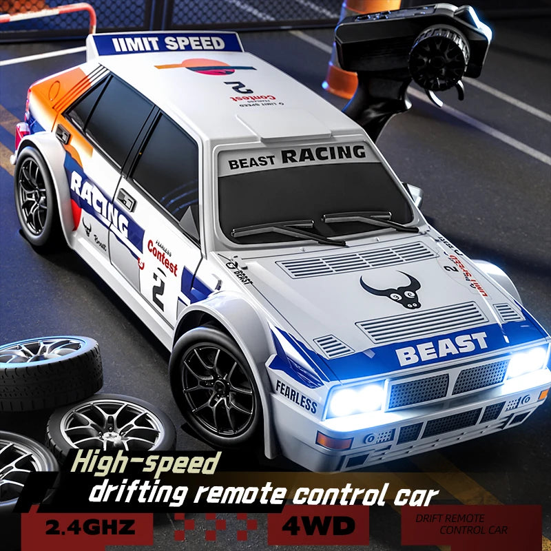 2025 4WD RC Car escala 1:24 tracción en las cuatro ruedas Drift con dos configuraciones de velocidad 20 km/h luz LED juguetes para niños recargable SG204PRO