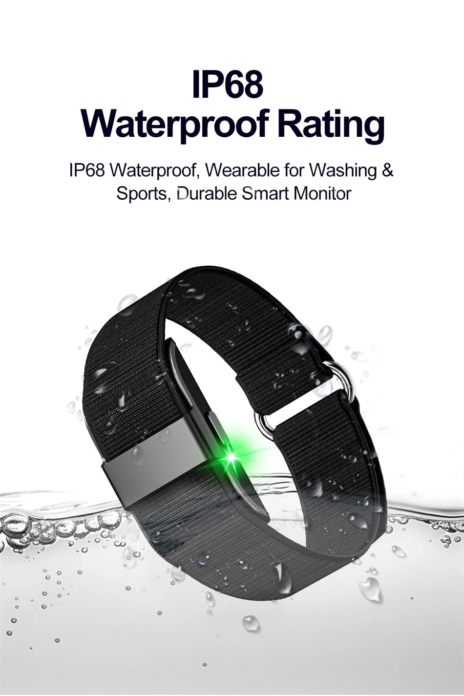 Pulsera inteligente LIGE 2026, monitor cardíaco y VFC, resistente al agua IP68