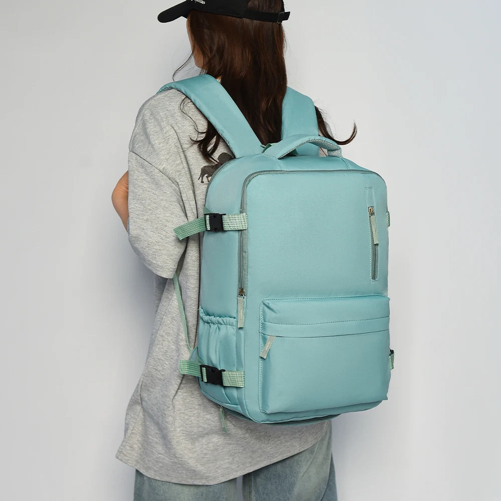 Juego de 2 piezas, 180 °     Mochila de Viaje con Apertura Completa y Bolsa de Aseo, Equipaje de Mano Ligero para Negocios, Escuela y Desplazamientos Diarios