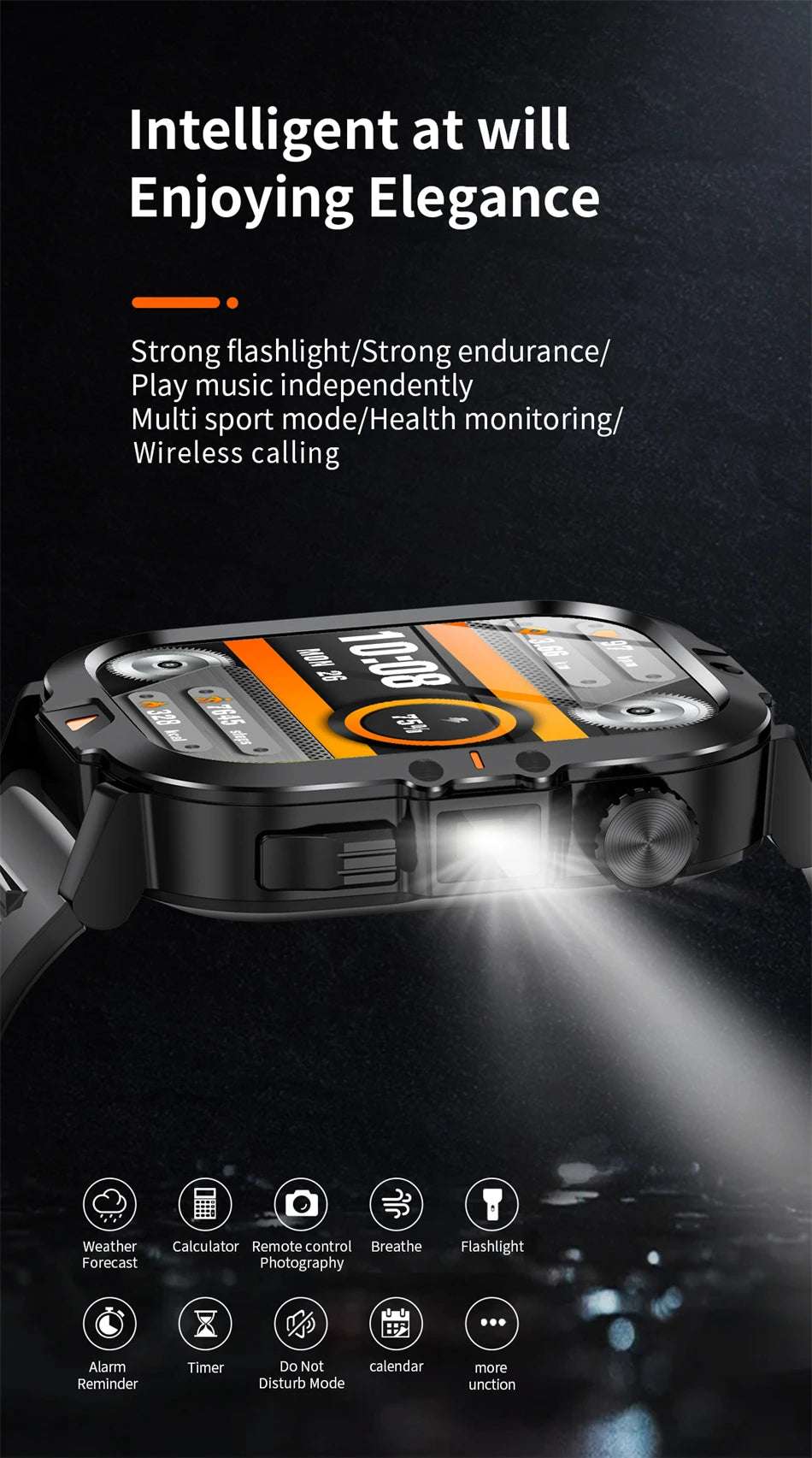 Reloj Inteligente LIGE Bluetooth Deportivo Resistente Agua