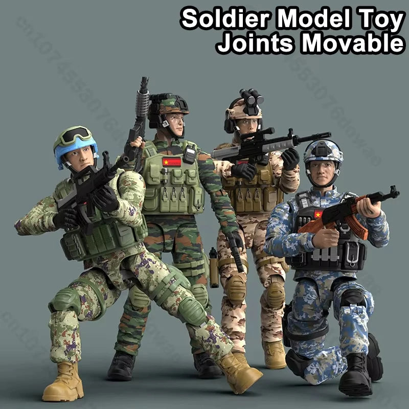 Figura Articulada de Soldado Militar de PVC para Niños