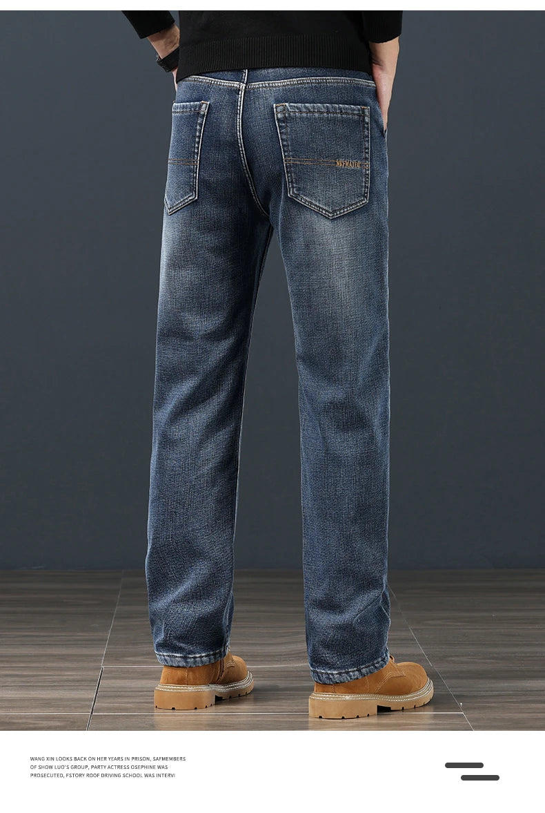 Pantalones Vaqueros de Invierno para Hombre, Terciopelo, Talla Grande 42-44