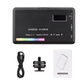 Luz LED Andoer CRI95+ 2500K-9000K Regulable W140 RGB para Video, Recargable, con Pantalla LCD para Vlog