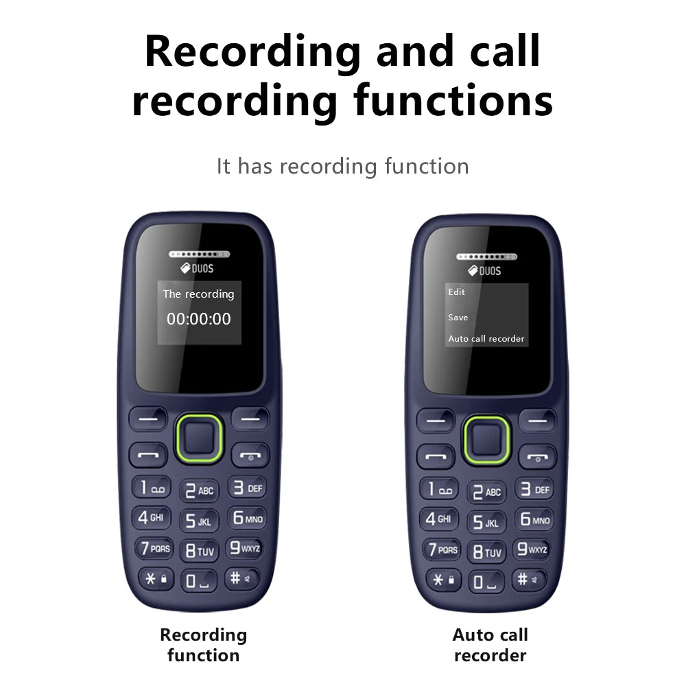 BM310 teléfonos móviles pequeños desbloqueados auriculares Bluetooth teléfono baja radiación grabación automática de llamadas Dual SIM teléfono celular pequeño