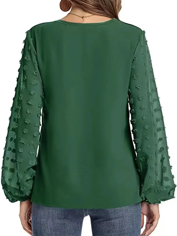 Blusa de Manga Larga Acampanada para Mujer