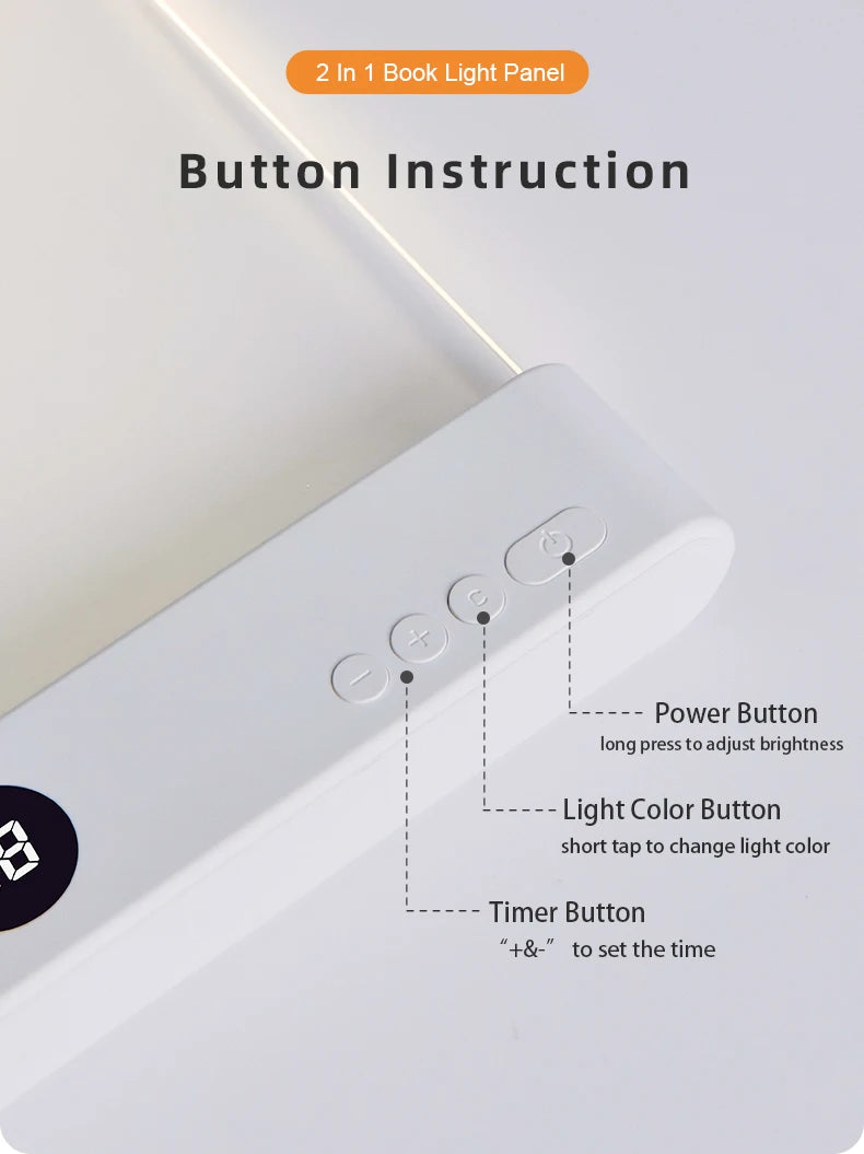 Luz de Lectura LED con Clip Ajustable Portátil