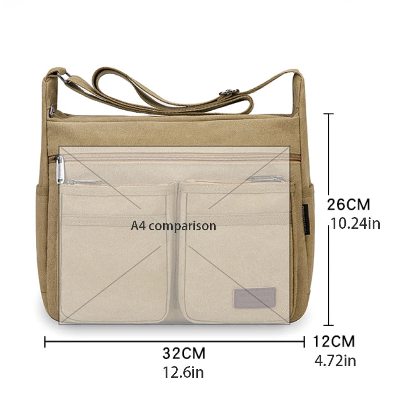 Bolso Cruzado Casual de Negocios con Múltiples Bolsillos