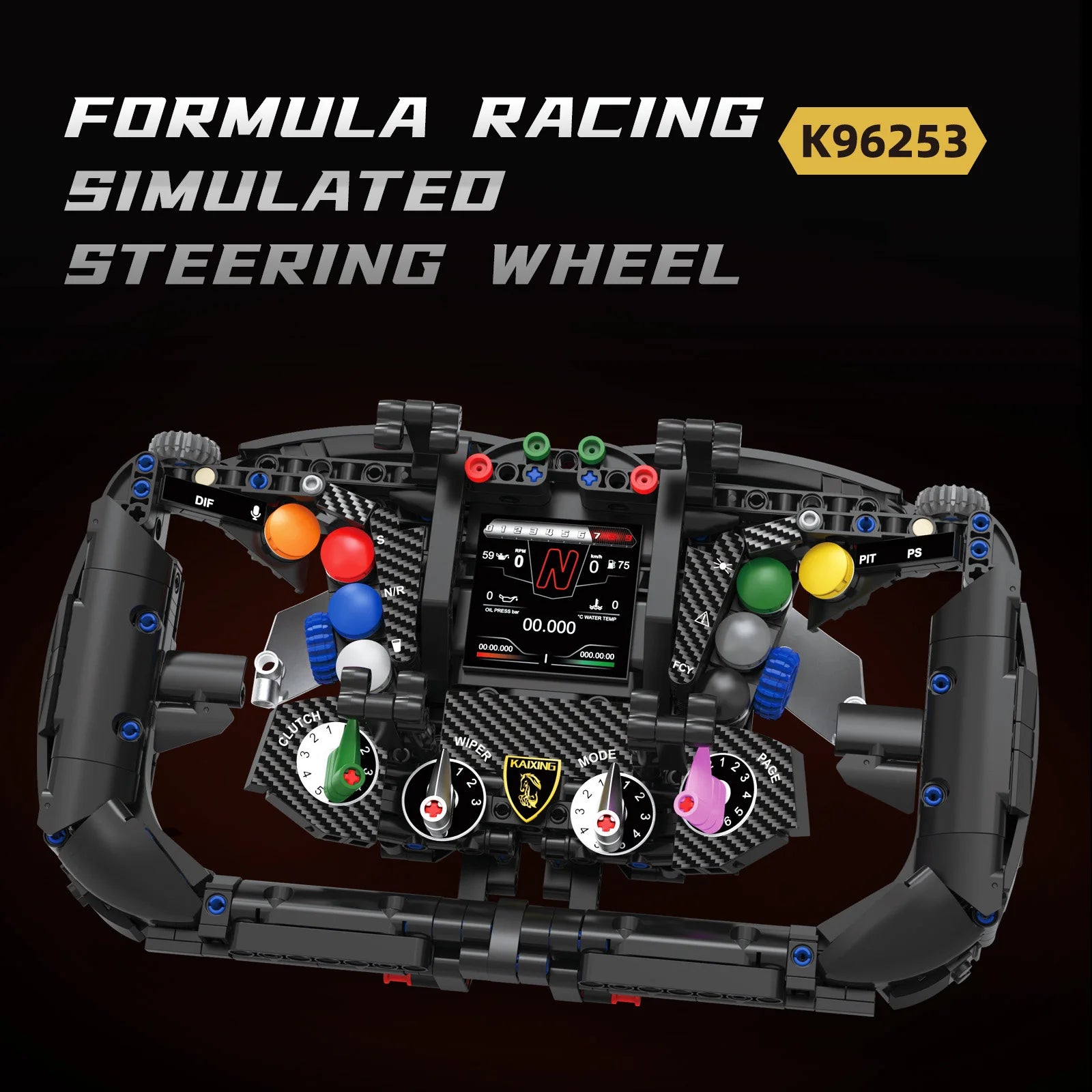 Bloques de Construcción de Volante de Carreras K96253, Modelo MOC DIY, Soporte para Teléfono, Decoración de Escritorio, Regalo Coleccionable para Adultos, Cumpleaños, Festividades