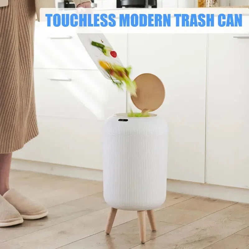 Cubo de Basura con Sensor de Movimiento de 10L, Automático con Tapa, Cubo de Basura Inteligente de Plástico Pequeño para Dormitorio, Baño, Cocina, Oficina
