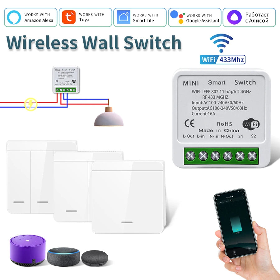 Interruptor WiFi Inteligente Tuya para Iluminación LED