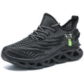 Zapatillas de correr transpirables para hombre, zapatos informales con plataforma a la moda, zapatillas de deporte antideslizantes ligeras de malla para exteriores, tenis negros para trabajo