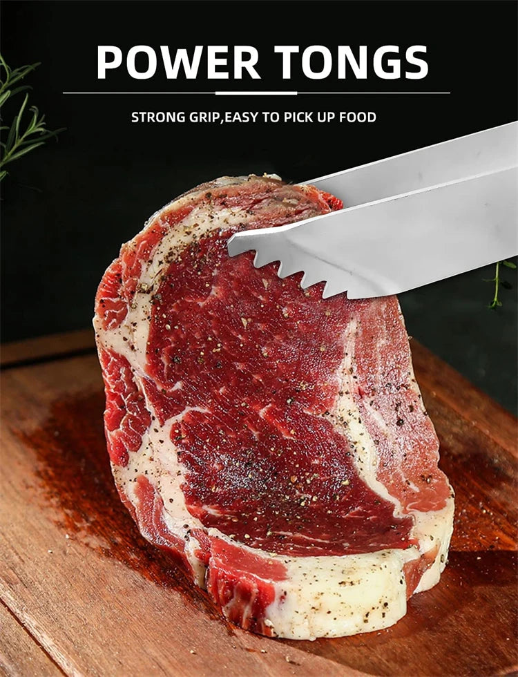 LMETJMA Juego de accesorios para parrilla de barbacoa, kit de utensilios de acero inoxidable para barbacoa con estuche, kit de utensilios prácticos portátiles para parrilla