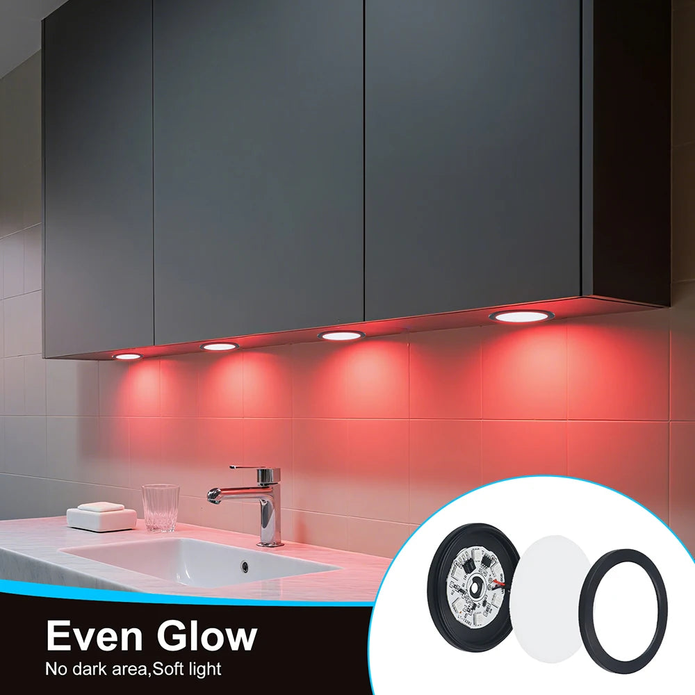 Luz RGB remota de 24 teclas para debajo de gabinete, interruptor USB de 5V, Kit de 1 2 4 6 luces, lámpara delgada para vitrina de cocina, acento de escritorio para Bar en casa
