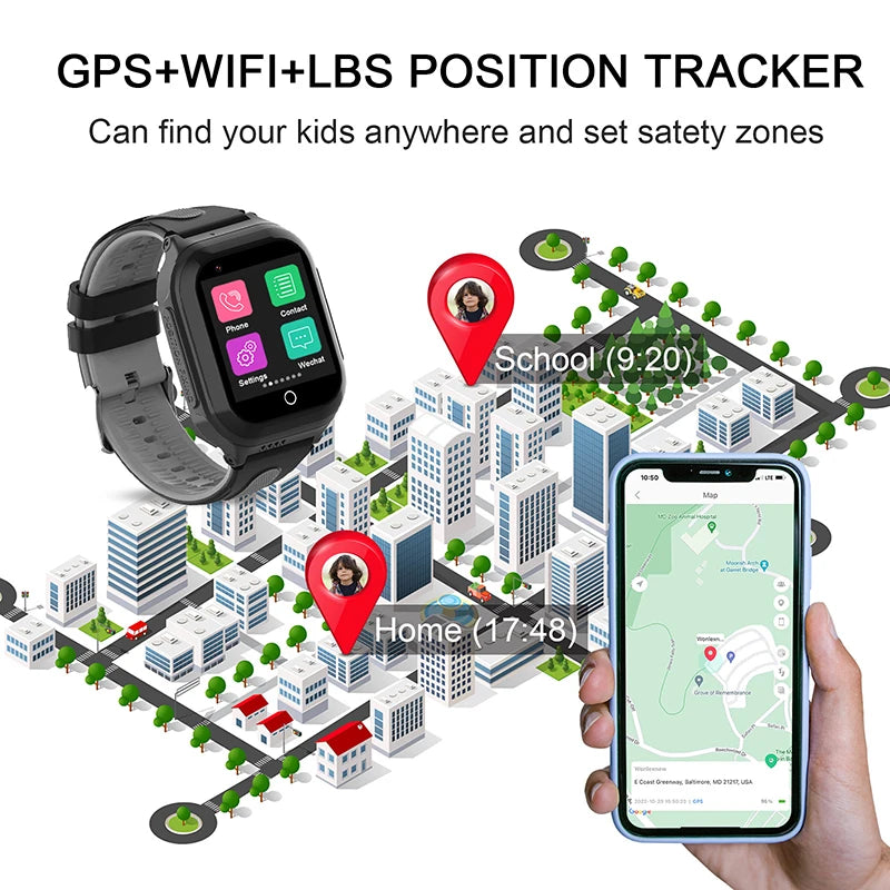 Wonlex KT24S Reloj Inteligente Niños GPS 4G