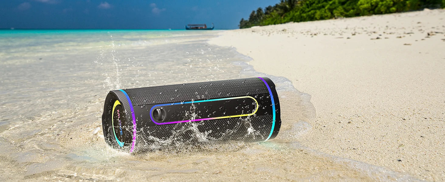 MLOVE Altavoz Bluetooth Dual RGB IPX7 TWS