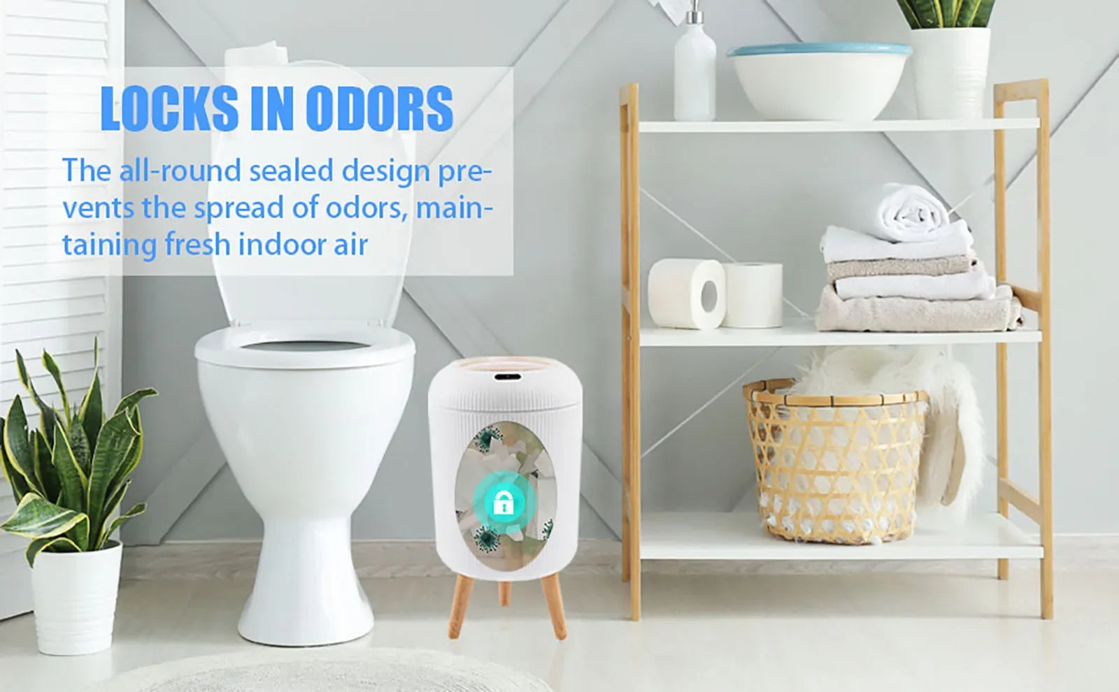 Cubo de Basura con Sensor de Movimiento de 10L, Automático con Tapa, Cubo de Basura Inteligente de Plástico Pequeño para Dormitorio, Baño, Cocina, Oficina
