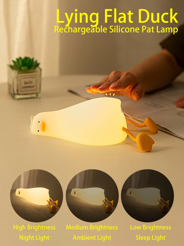 Lámpara LED Nocturna de Silicona con Forma de Pato