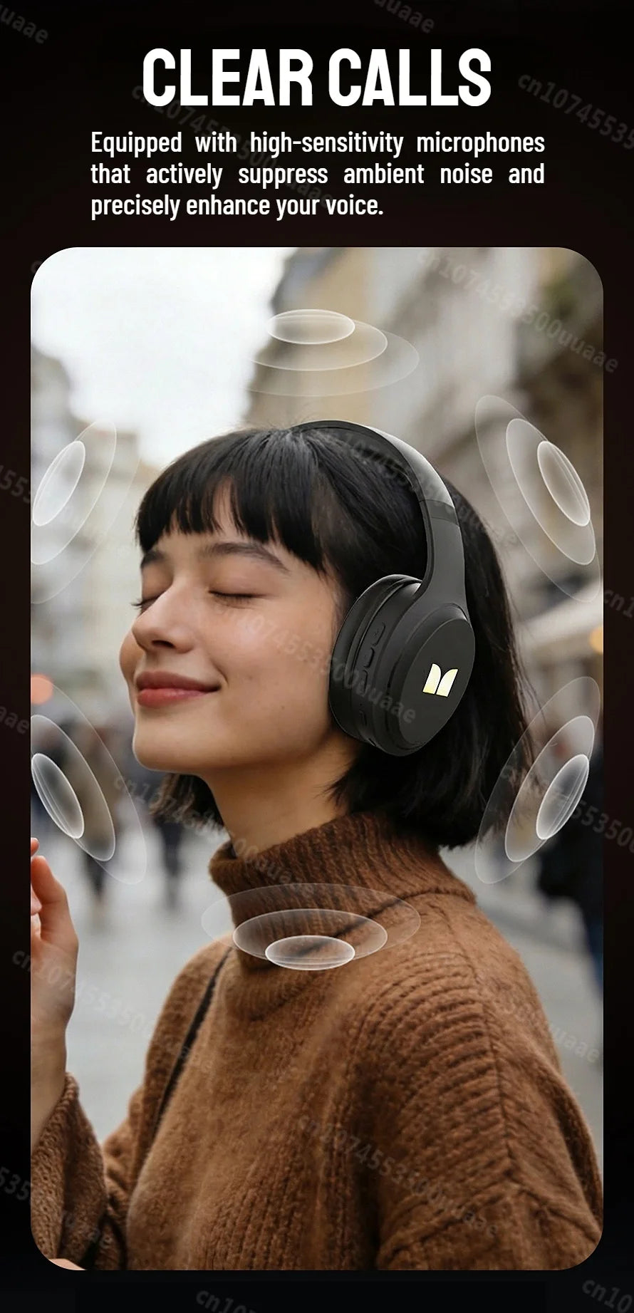 Auriculares Bluetooth 6.0 Monster Harmonic N21 con Modo EQ Dual, Sonido Estéreo Envolvente, Plegables, con Cable/Inalámbricos