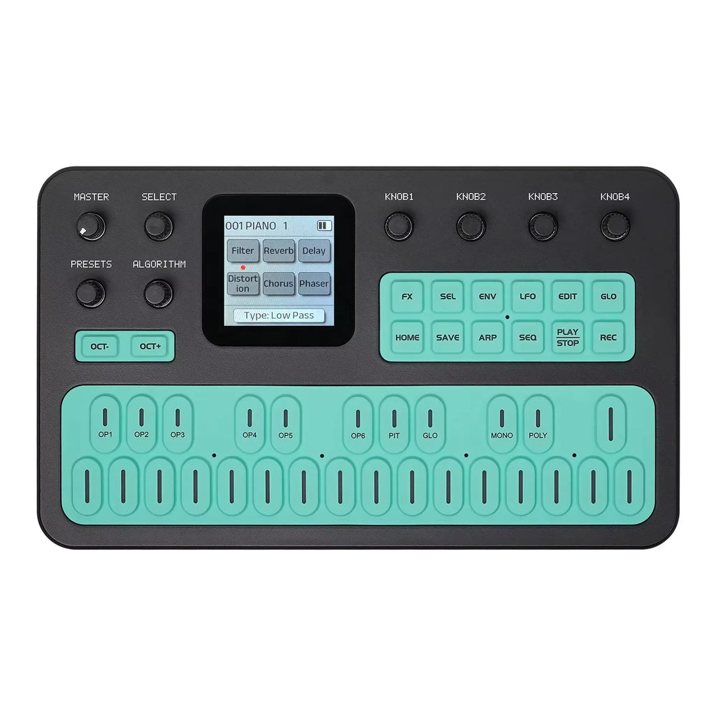 Sintetizador FM Portátil M-Vave FM-1, 6 Operadores, 32 Algoritmos, 128 Preajustes, Altavoz Integrado, Bluetooth, MIDI, Batería de 12h, Regalo Navideño