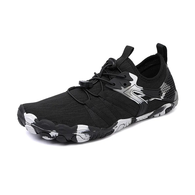 Zapatillas de agua camufladas unisex con cordones rápidos y suela de caucho