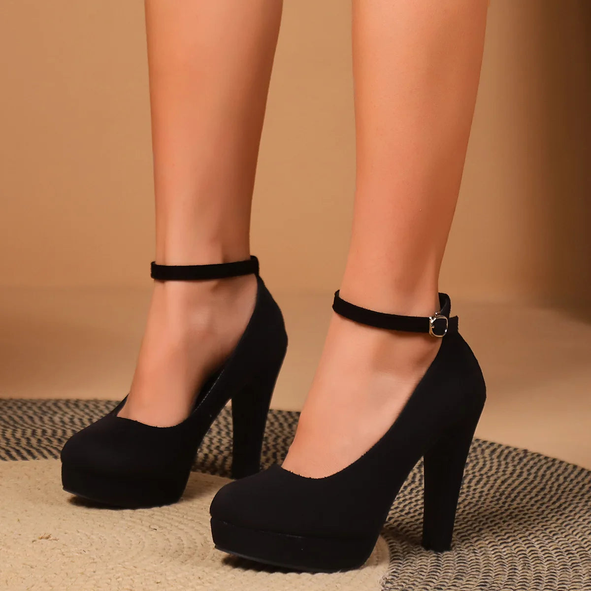 Zapatos de Tacón Alto con Plataforma y Hebilla para Mujer