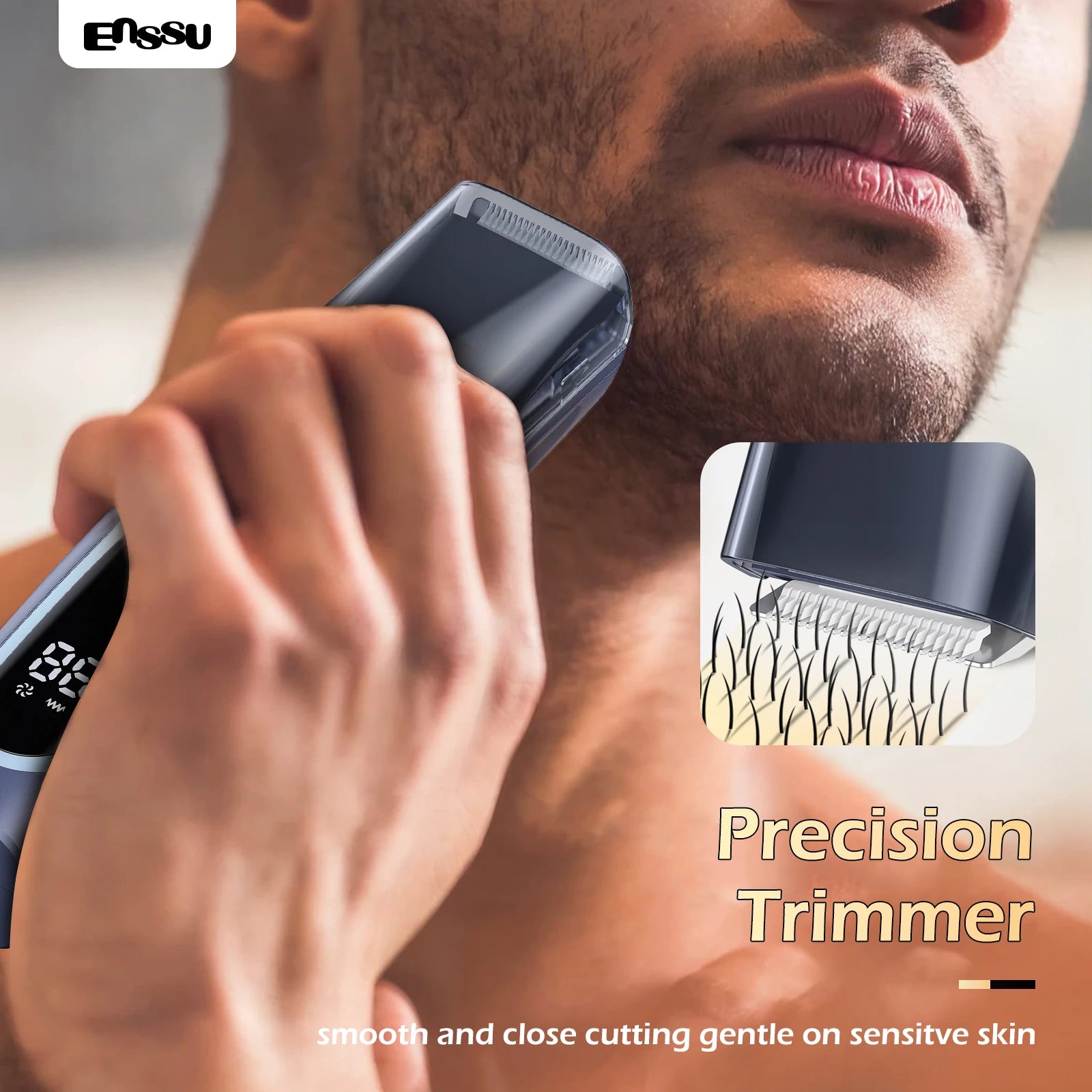 Cortadora de Pelo Profesional al Vacío para Hombres, Recargable por USB, Recortadora de Barba Eléctrica para Uso Doméstico