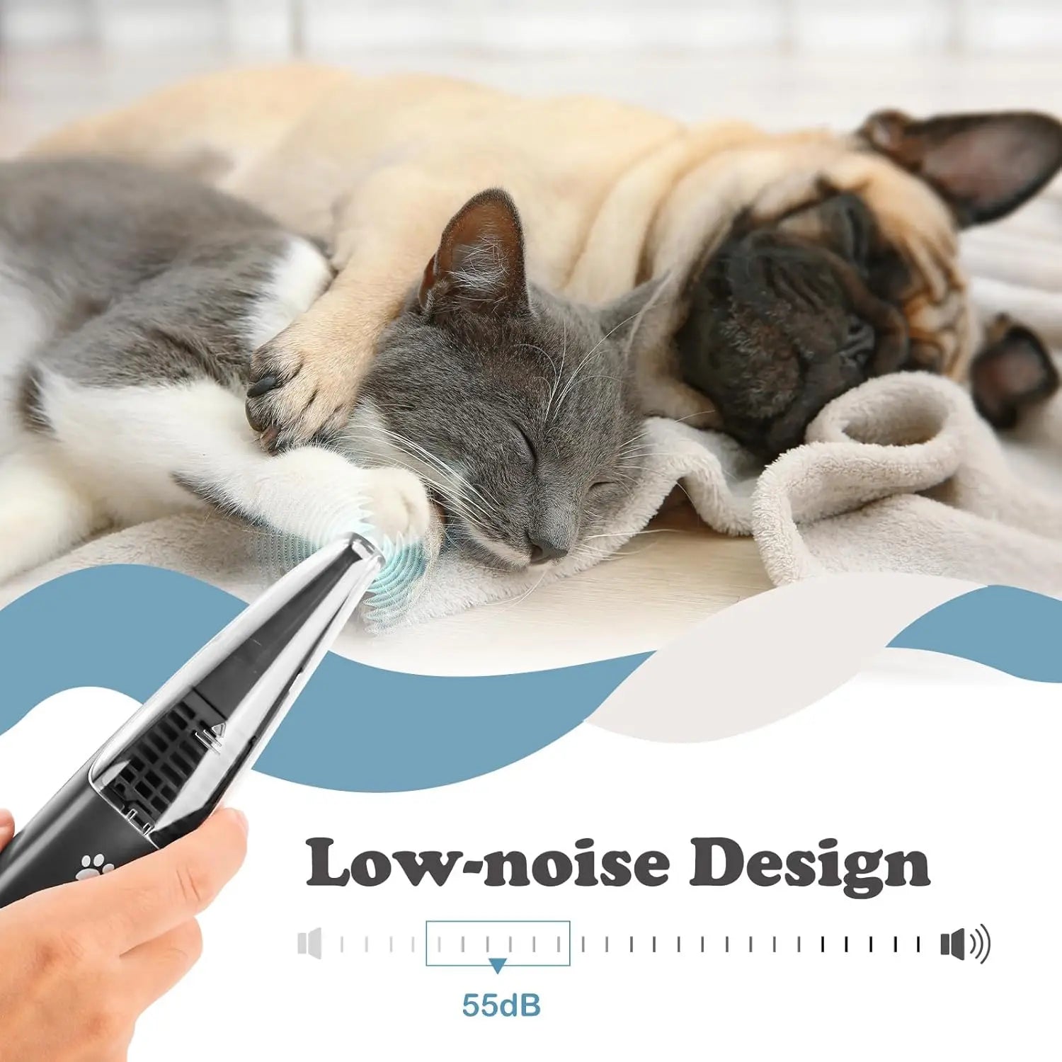 Recortador de patas para perros y gatos con succión al vacío, profesional, 2 modos, inalámbrico, eléctrico, para el cuidado de perros, cara de patas de gatos