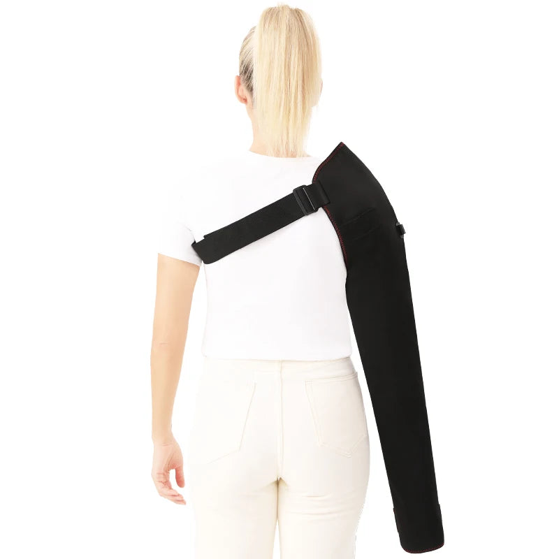Soporte de Brazo Largo con Calefacción y Masaje, Faja Eléctrica Térmica para Alivio del Dolor de Hombro, Brazo, Codo, Muñeca y Mano