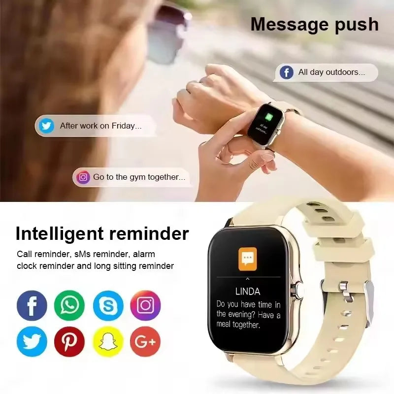 2025 nuevo reloj inteligente para hombres y mujeres regalo pantalla completamente táctil deportes Fitness reloj Bluetooth llamada reloj inteligente Digital