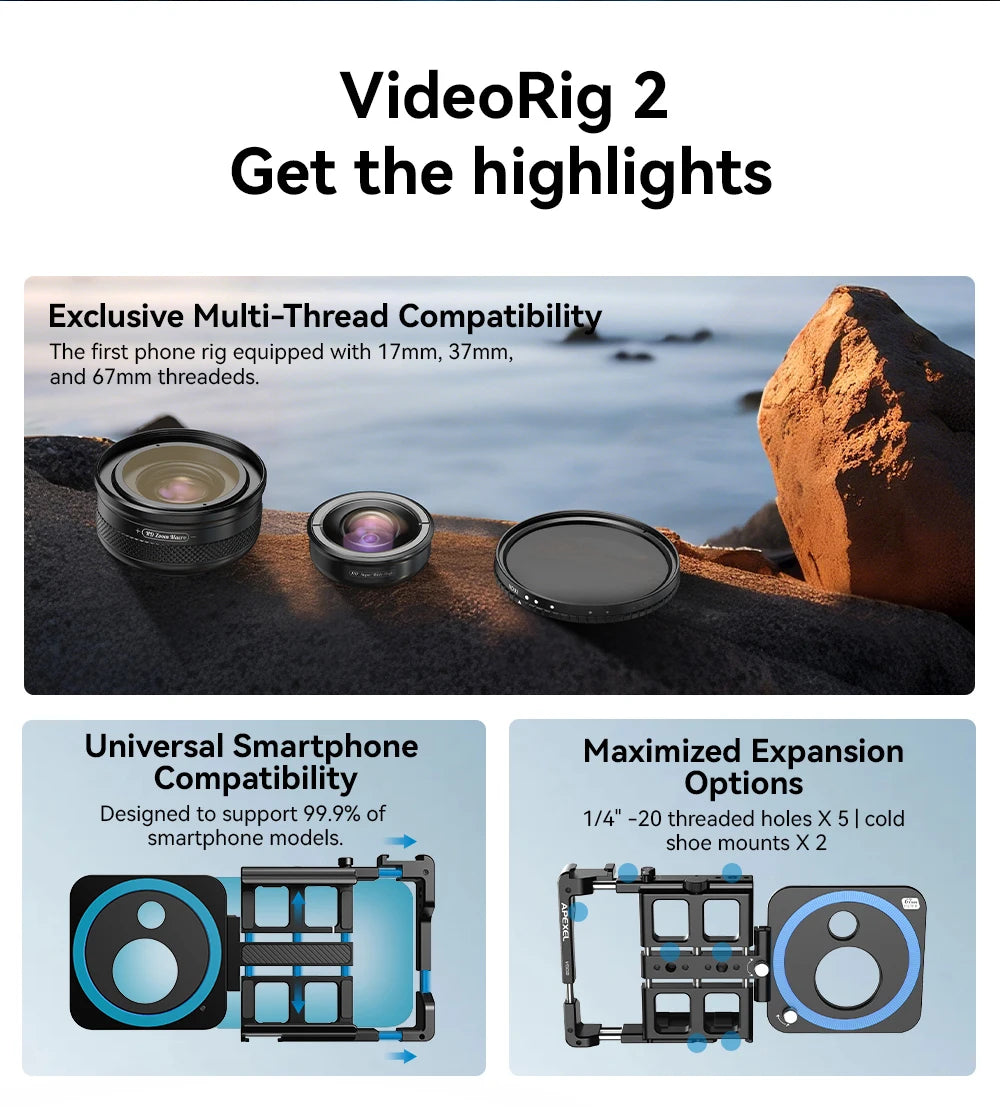 Kit de Vídeo Profesional con Jaula Estabilizadora para Smartphone