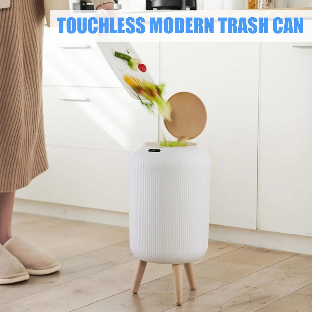 Cubo de Basura con Sensor de Movimiento de 10L, Automático con Tapa, Cubo de Basura Inteligente de Plástico Pequeño para Dormitorio, Baño, Cocina, Oficina