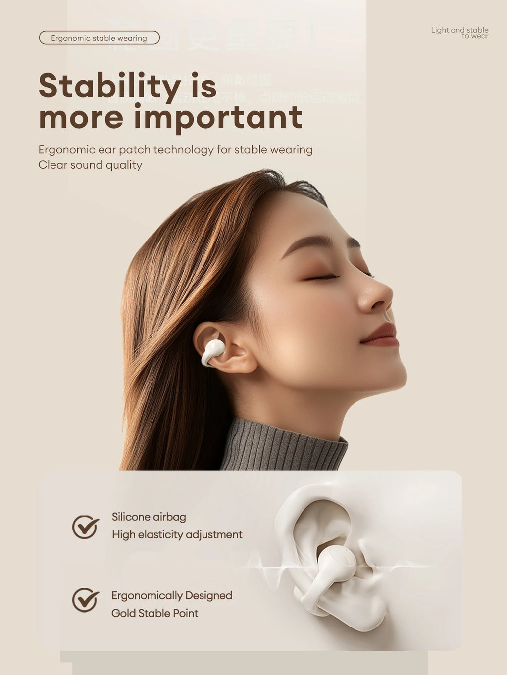 Auriculares Lenovo LP25 OWS Bluetooth 5.4 con Clip Inalámbricos