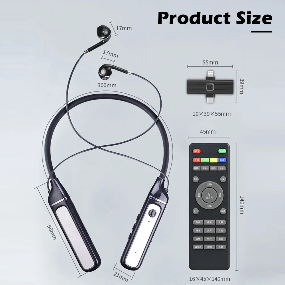 Auriculares Bluetooth 5.3 para Karaoke en Vivo con Tarjeta de Sonido