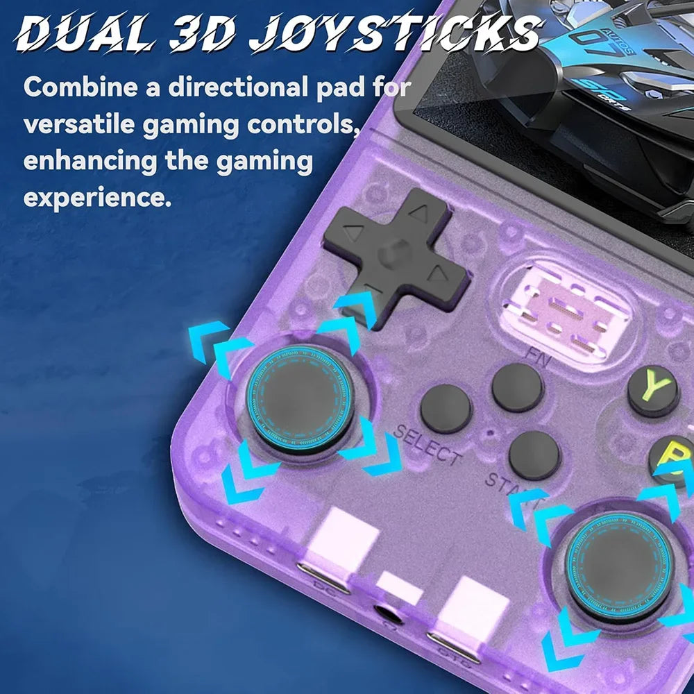 Consola de Juegos Portátil R36S, Pantalla IPS de 3.5 Pulgadas, 64G, Consola de Juegos Retro Clásica, Reproductor de Videojuegos de Bolsillo