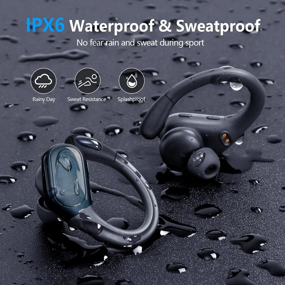 Auriculares Bluetooth 5.3 TWS Deportivos con Gancho y IPX6
