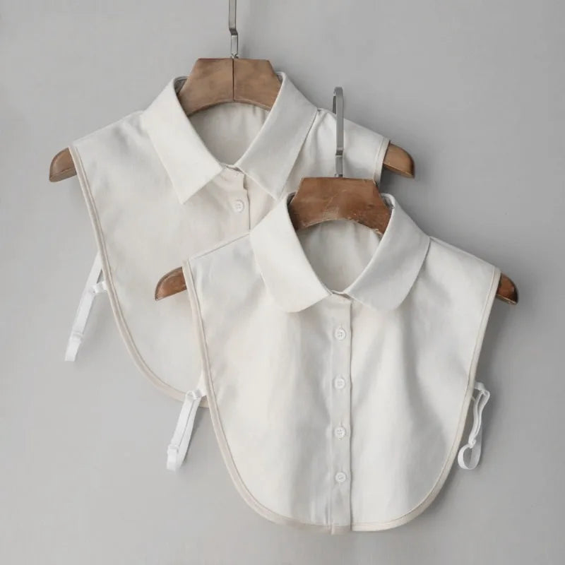 Cuello de Camisa Falso de Talla Única, Elegante y Desmontable con Botones para Estilo de Atuendo en Capas, Accesorio de Moda, Diseño sin Mangas