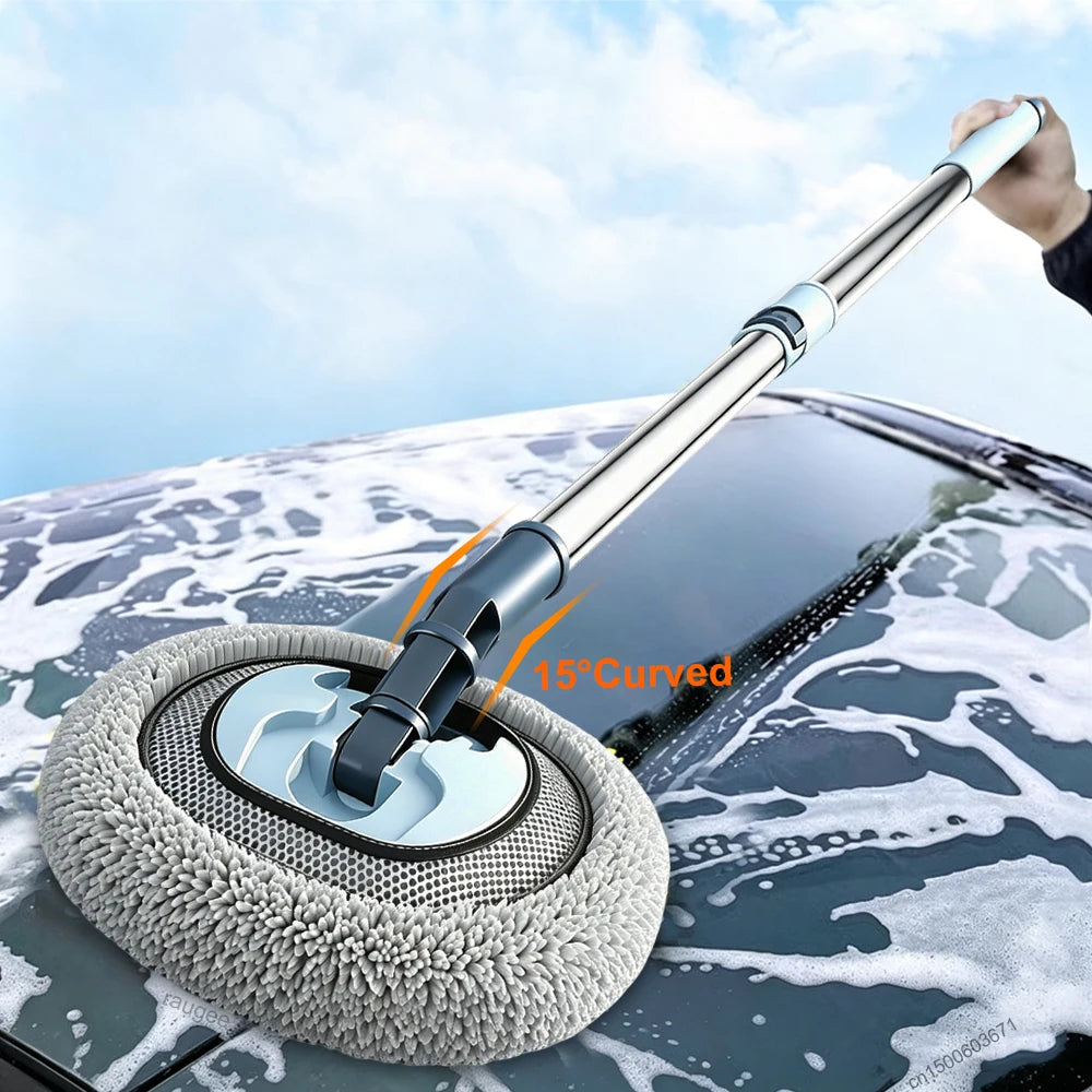 Cepillo telescópico de lavado para autos con cerdas de microfibra suaves