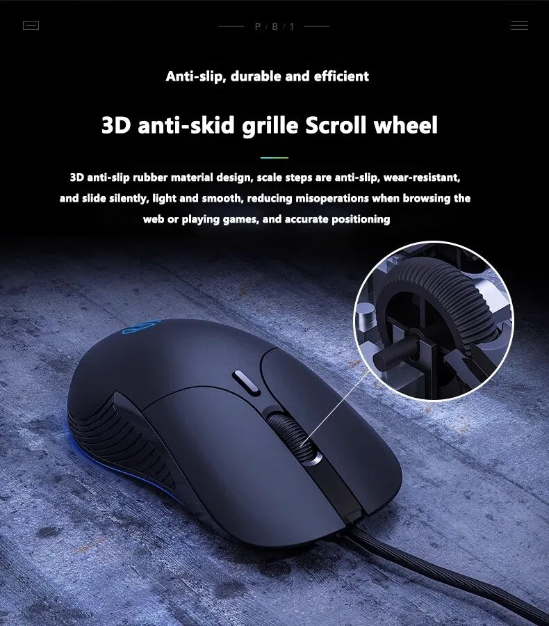 INPHIC-ratón con cable USB B2, Mouse silencioso para juegos de oficina, PC y portátiles