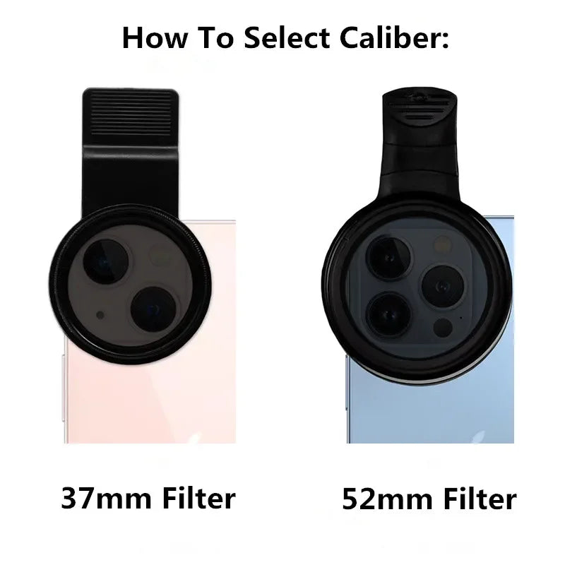 Filtro Lente CPL 52mm para Celular con Clip Universal