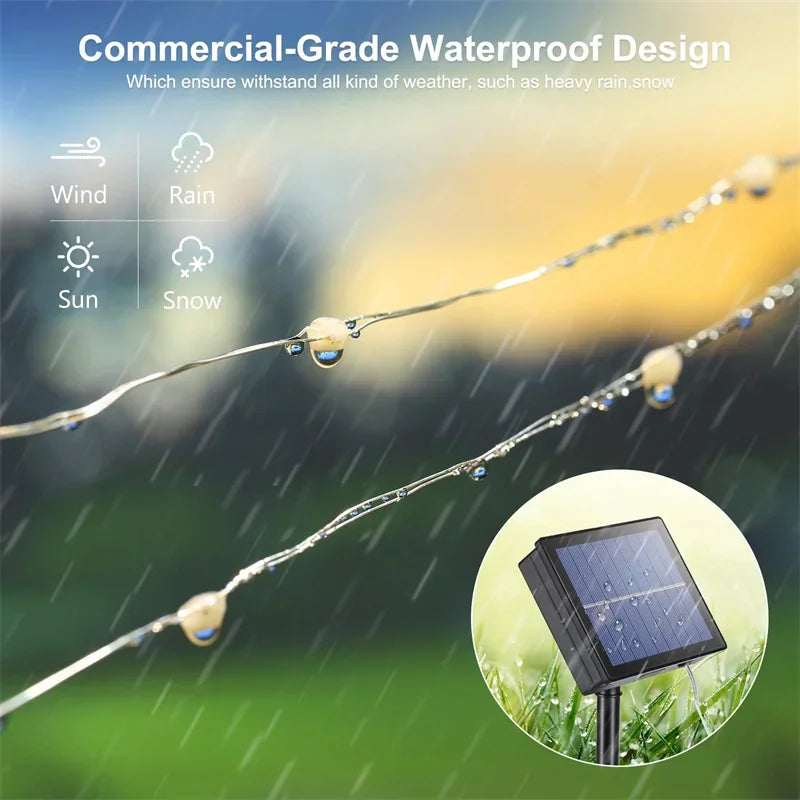 Guirnalda LED Solar para Jardín 7-32M - Impermeable IP65 8 Modos