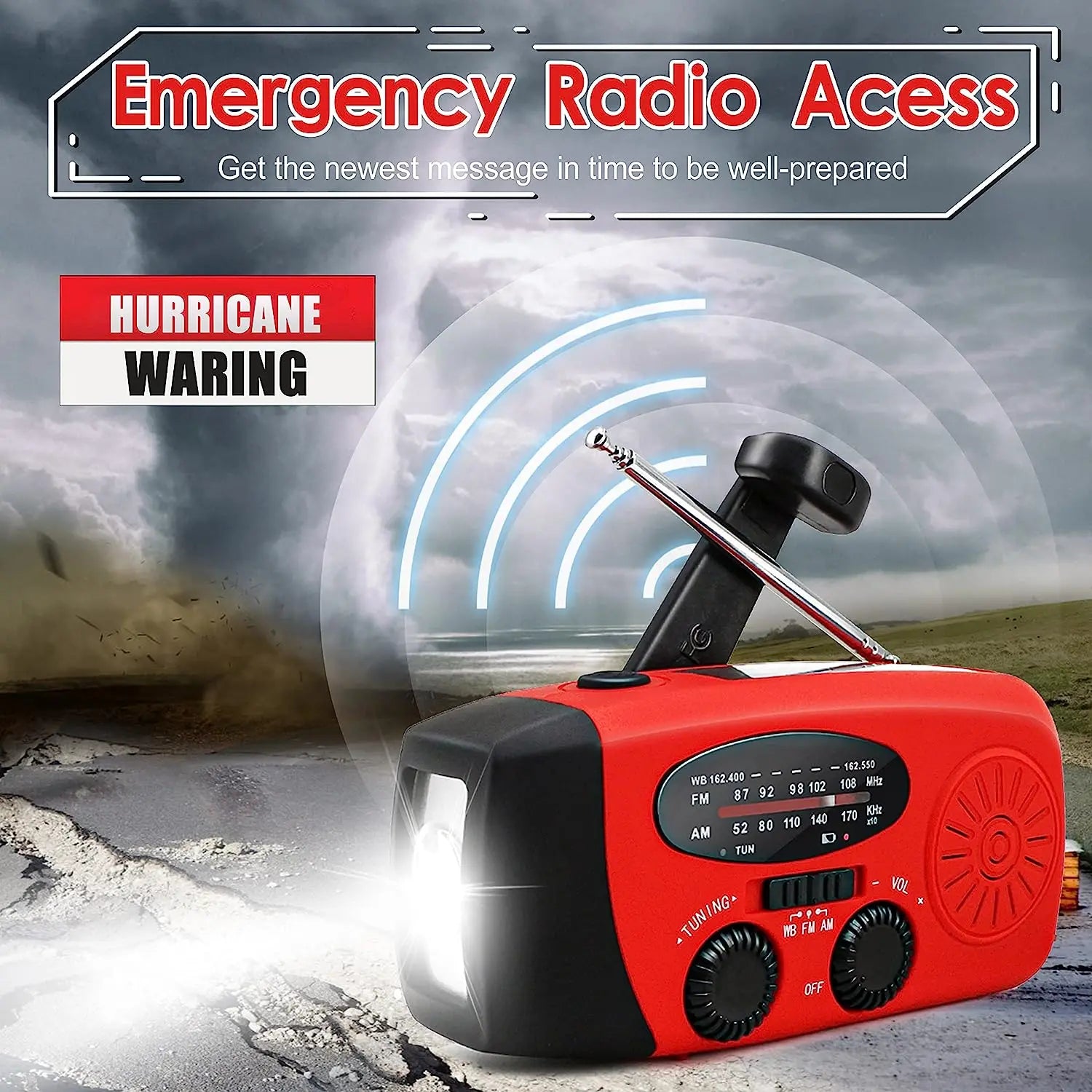 Linterna de Camping Solar con Radio AM/FM y Dinamo