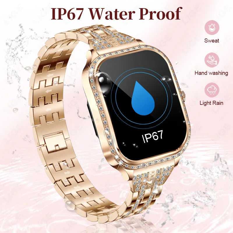 Smartwatch para mujer con pantalla curva HD 1.75 pulgadas y llamadas Bluetooth