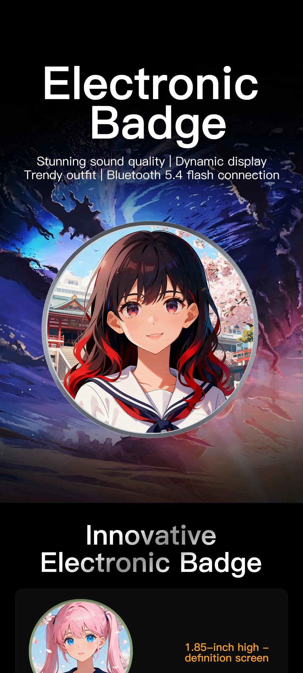 Insignia electrónica digital DG01 para anime y gaming