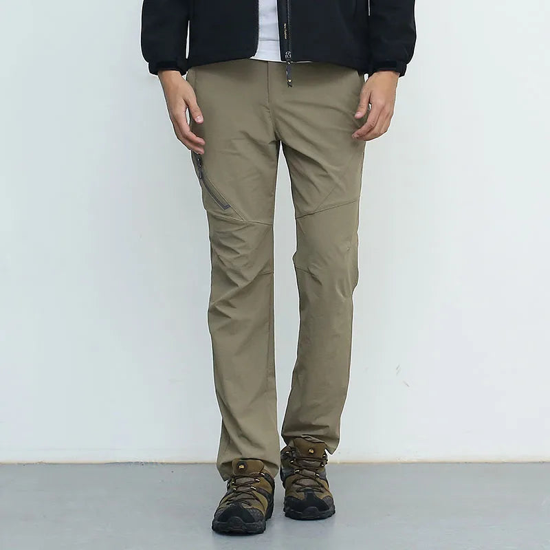 Pantalones elásticos de secado rápido de cuatro lados para hombre, pantalones de Montañismo al aire libre, ligeros y finos para mujer, transpirables elásticos de verano