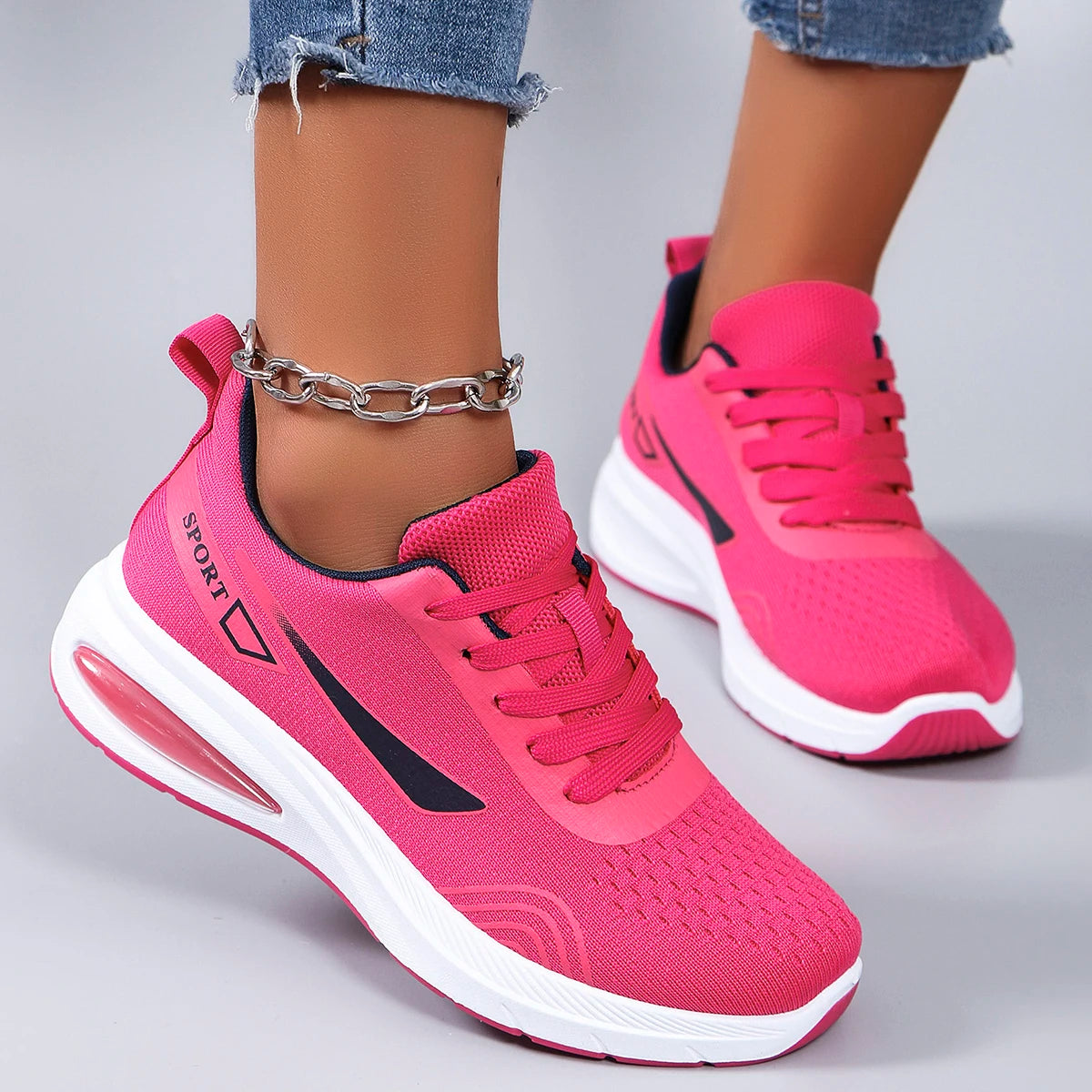 Nuevos zapatos deportivos de primavera para mujer, zapatos deportivos informales a la moda, transpirables, ligeros, antideslizantes, resistentes al desgaste, zapatos planos