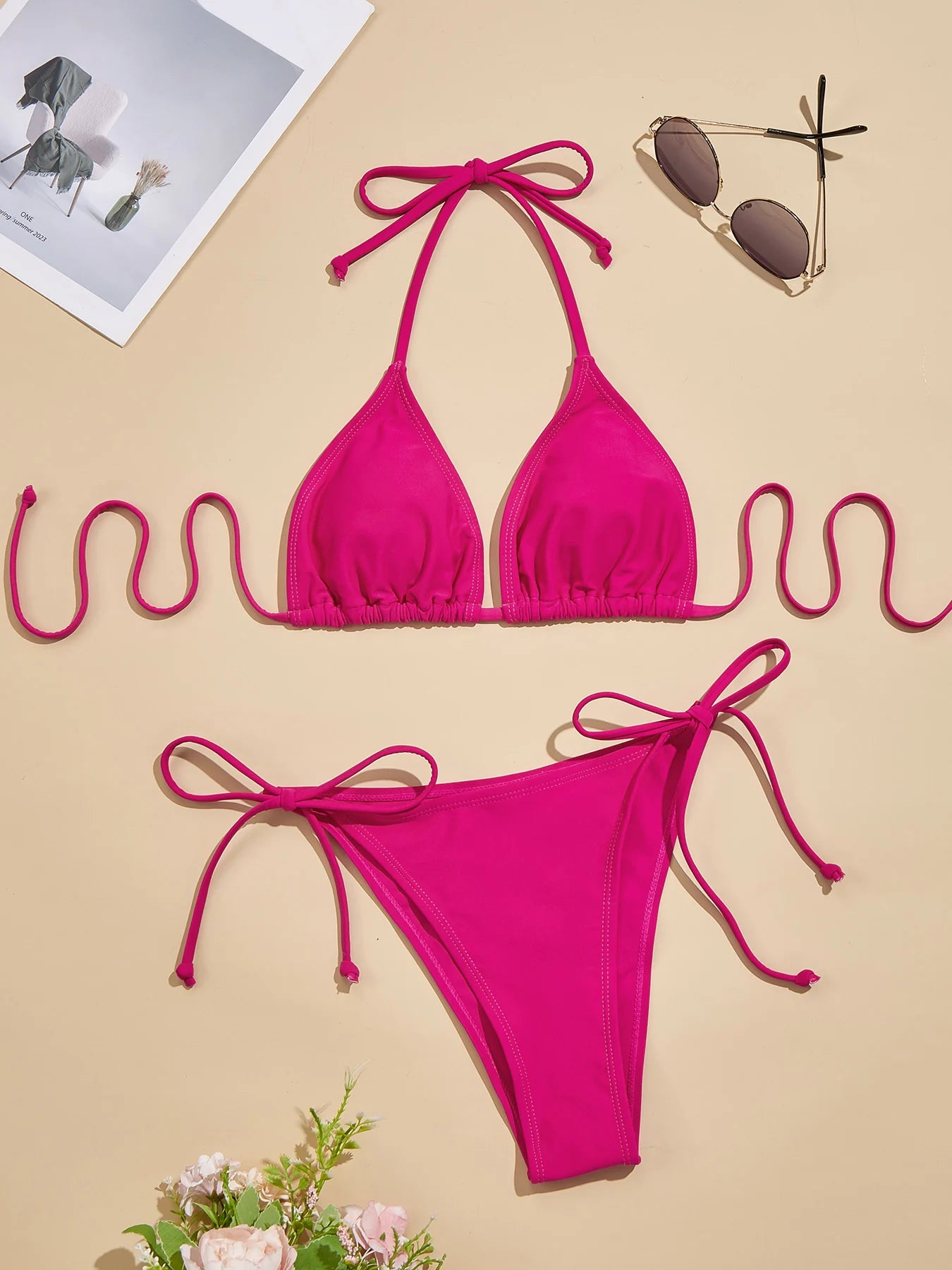 Conjunto de Bikini 2 Piezas para Mujer Sin Tirantes Espalda Descub.