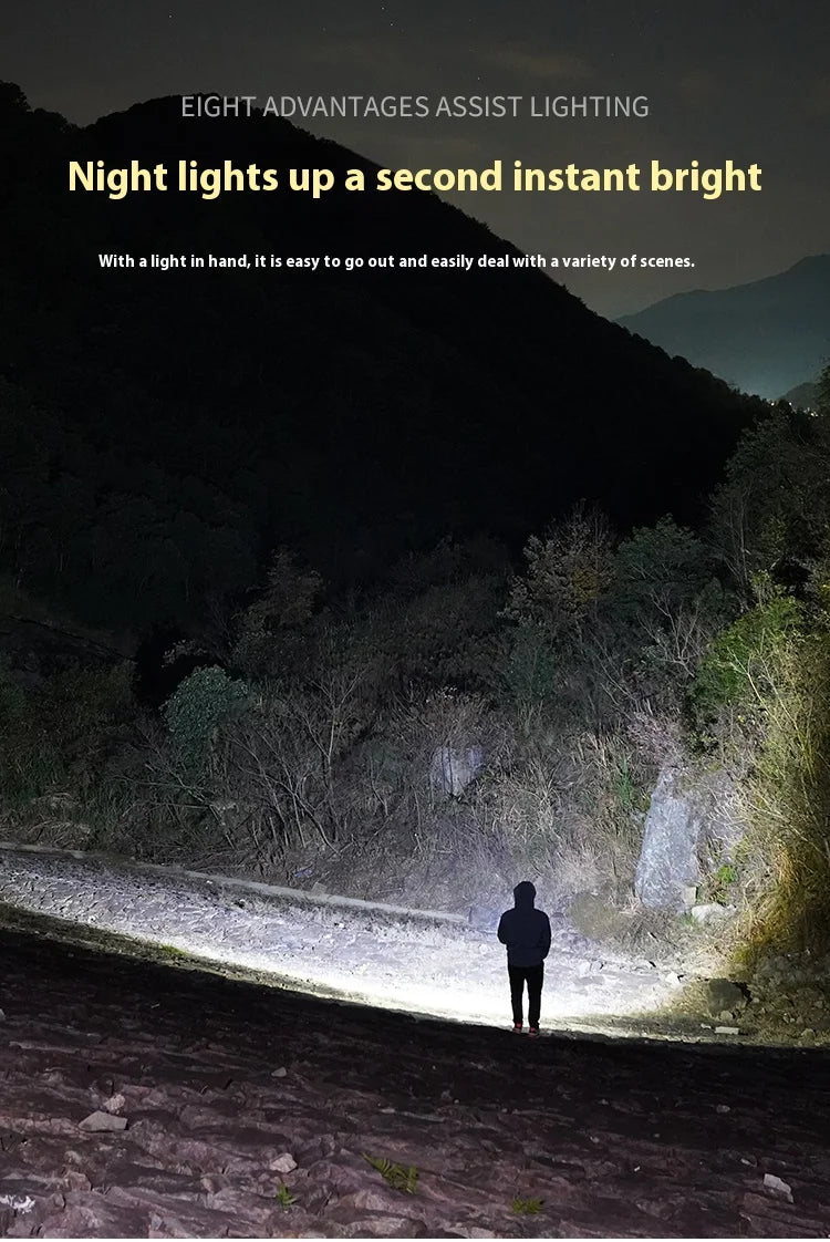 Linterna Frontal LED COB Recargable USB-C con Sensor para Camping