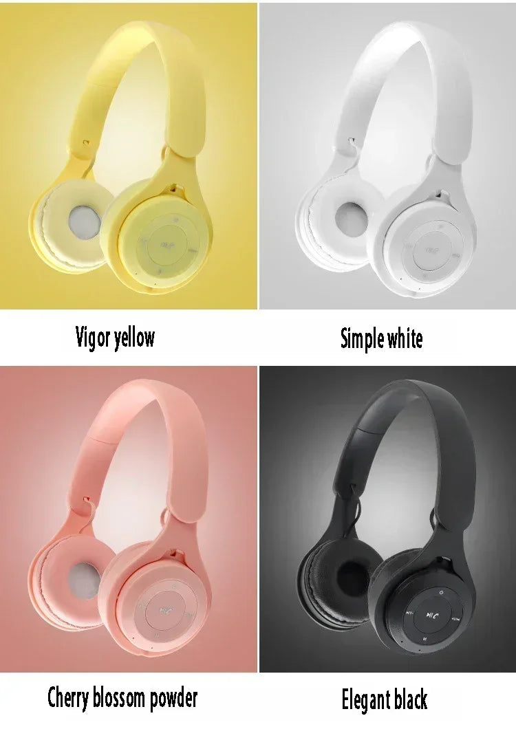 Macarone auriculares inalámbricos Bluetooth con micrófono aislamiento acústico auriculares para juegos auriculares de graves Hifi Blutooth5.3 Hedset