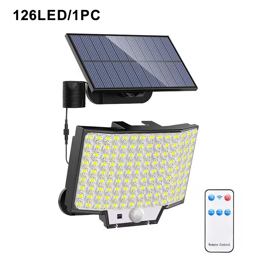 Lámpara Solar LED con Sensor de Movimiento para Jardín y Exterior