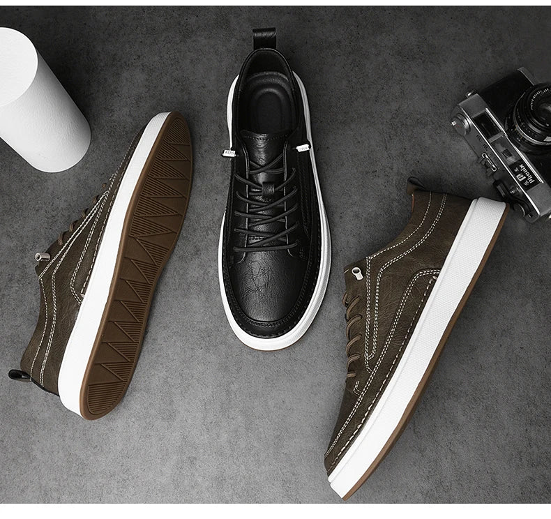 Zapatos de cuero genuino para hombre de marca, cómodas plantillas de suela blanda, zapatos Oxford informales para hombre, calzado deportivo para exteriores